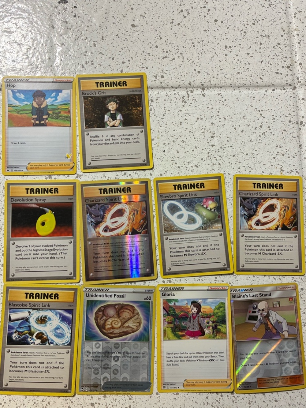 Pokémon 10 Trainer Card Lot - Yellow Border Assortment -